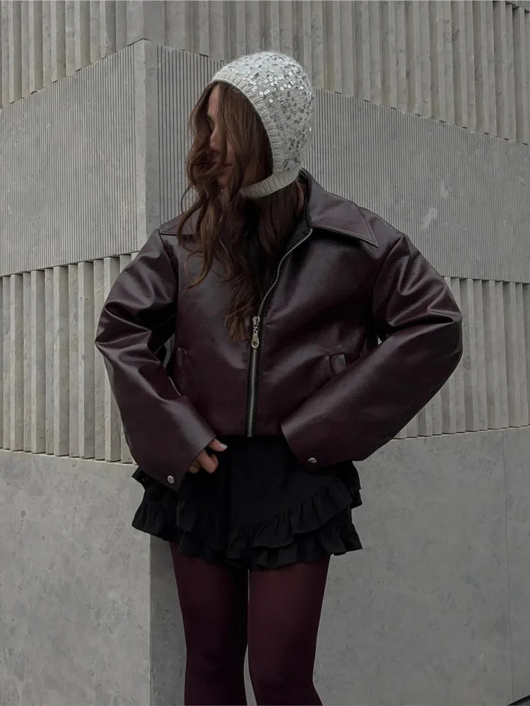 Jaqueta Feminina de Inverno em Couro Genuino - EuroPro