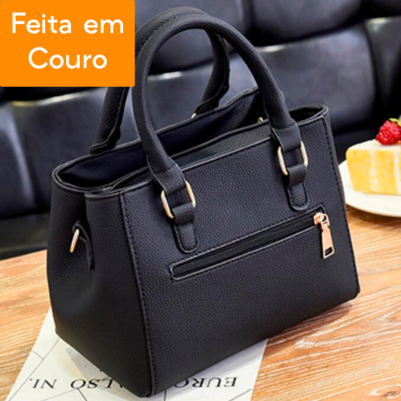 Bolsa Feminina em Couro Genuino - Desirée Luxo + Brinde Exclusivo