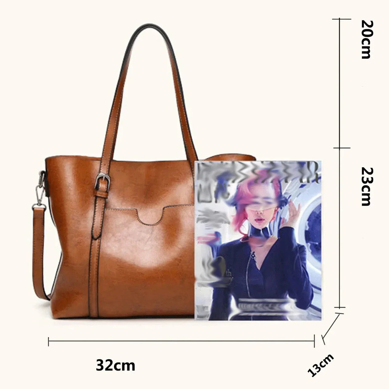 Bolsa Feminina de Ombro em Couro Genuino - Mulher Elegante