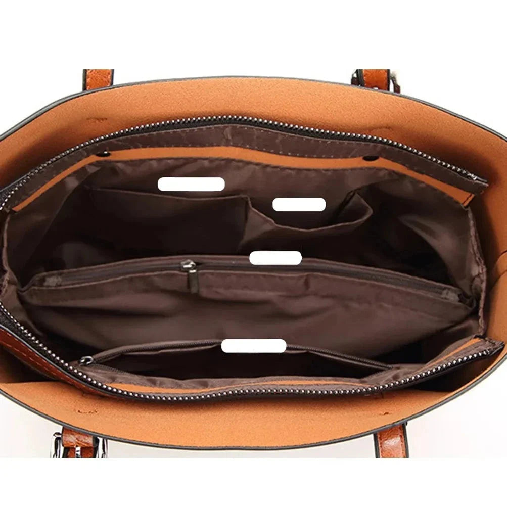 Bolsa Feminina de Ombro em Couro Genuino - Mulher Elegante