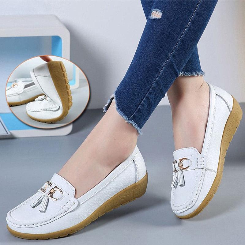 Sapatilha Feminina Mocassim em Couro Genuino - Beauty Confort