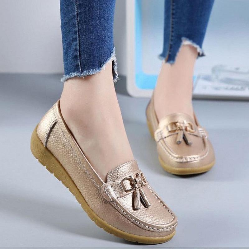Sapatilha Feminina Mocassim em Couro Genuino - Beauty Confort