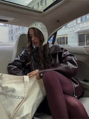 Jaqueta Feminina de Inverno em Couro Genuino - EuroPro